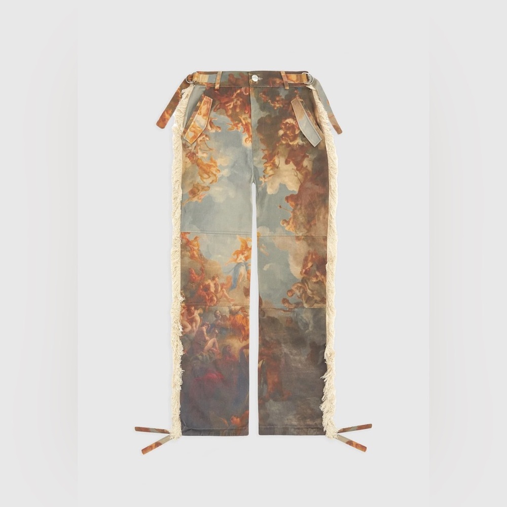 Manière De Voir Art Corset Top & Mid Rise Art Cargo Pants With Tassels Set - Picture 9 of 11
